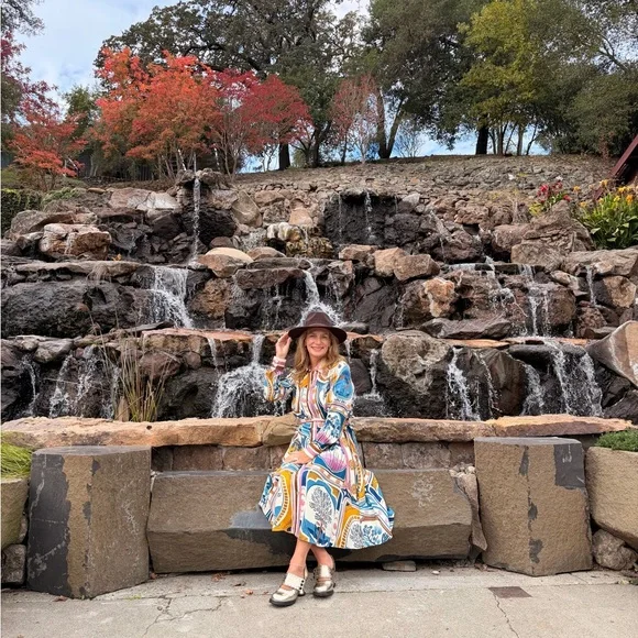 FARM Rio Cerrado Stamps Midi Shirt Dress. Size S. - Picture 6 of 7